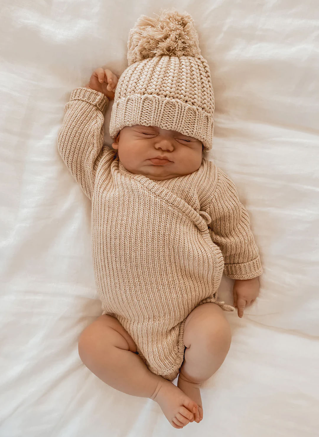 Knit Wrap Bodysuit - Truffle