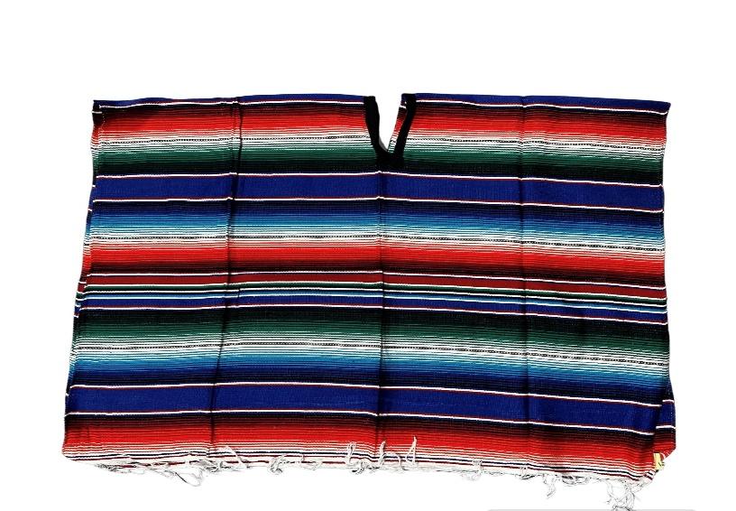 Authentic Mexican Serape Poncho - Handwoven in Mexico