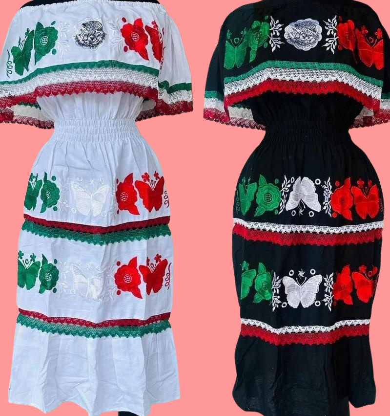 Off Shoulder 2 Layers Tri Color Dress