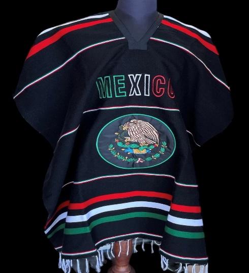 Traditional Double-Sided Mexican Poncho/GabÃ¡n
