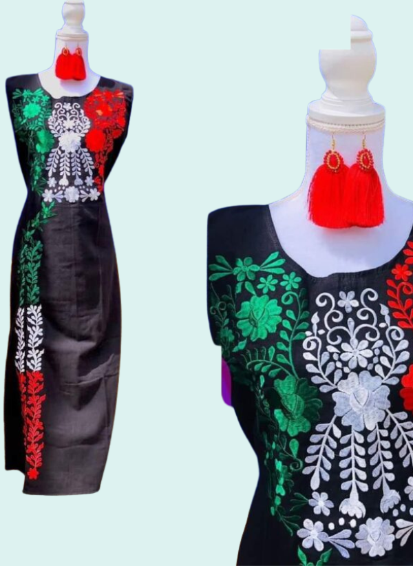 Tricolor Floral Dress