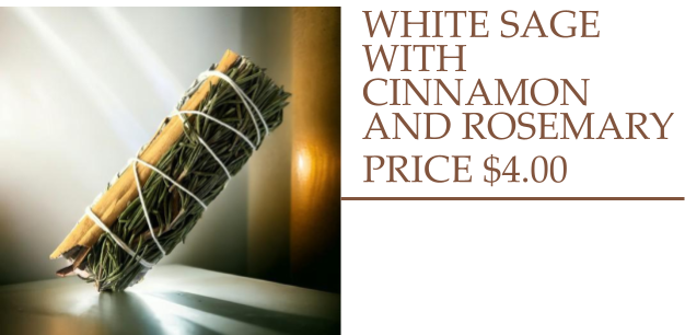 White sage with Cinnamon and Rosemary