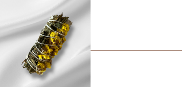 White sage with Mint and Yellow Sinuata