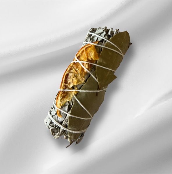 White sage with Orange and Bay Leaf