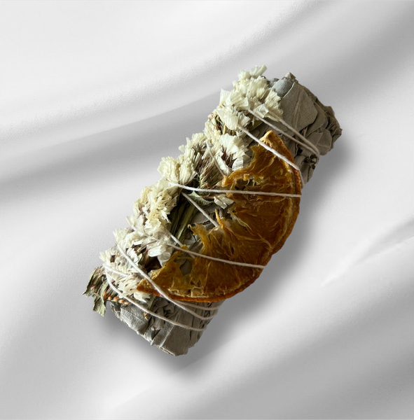 White sage with Orange and White Sinuata