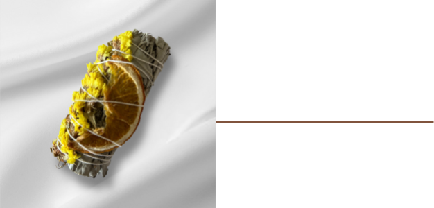 White sage with Orange and Yellow Sinuata